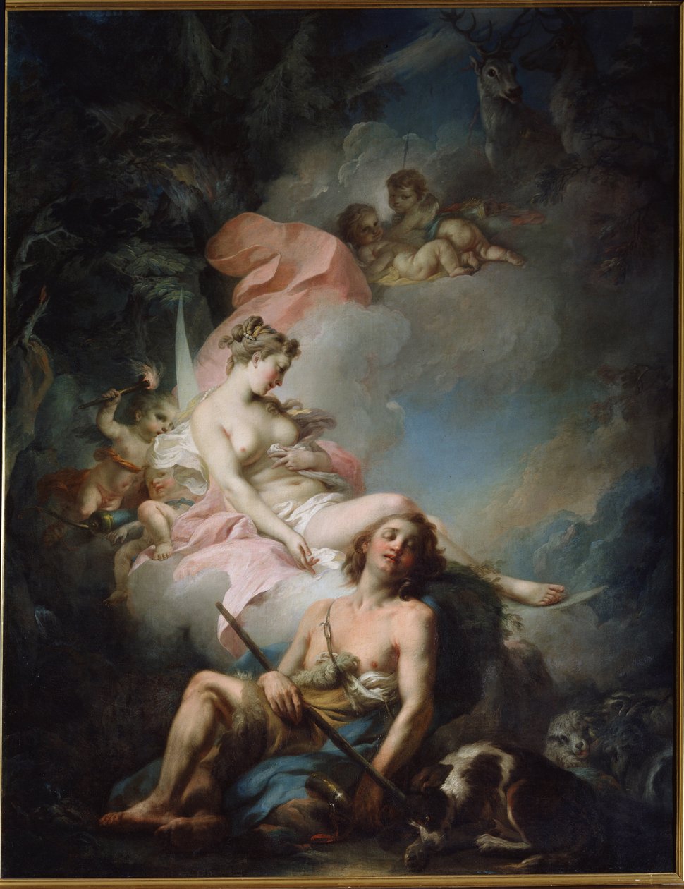 Selene ja Endymion (Selene ja Endymion) Stefano Torellin (1712-1784) maalaus. Öljy kankaalle tekijältä Stefano Torelli