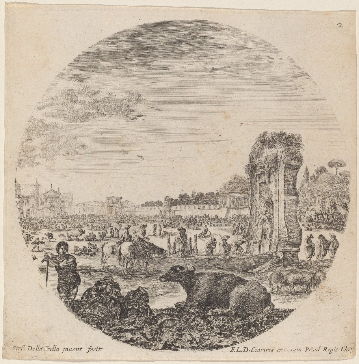 Campo Vaccino, 1646. tekijältä Stefano della Bella