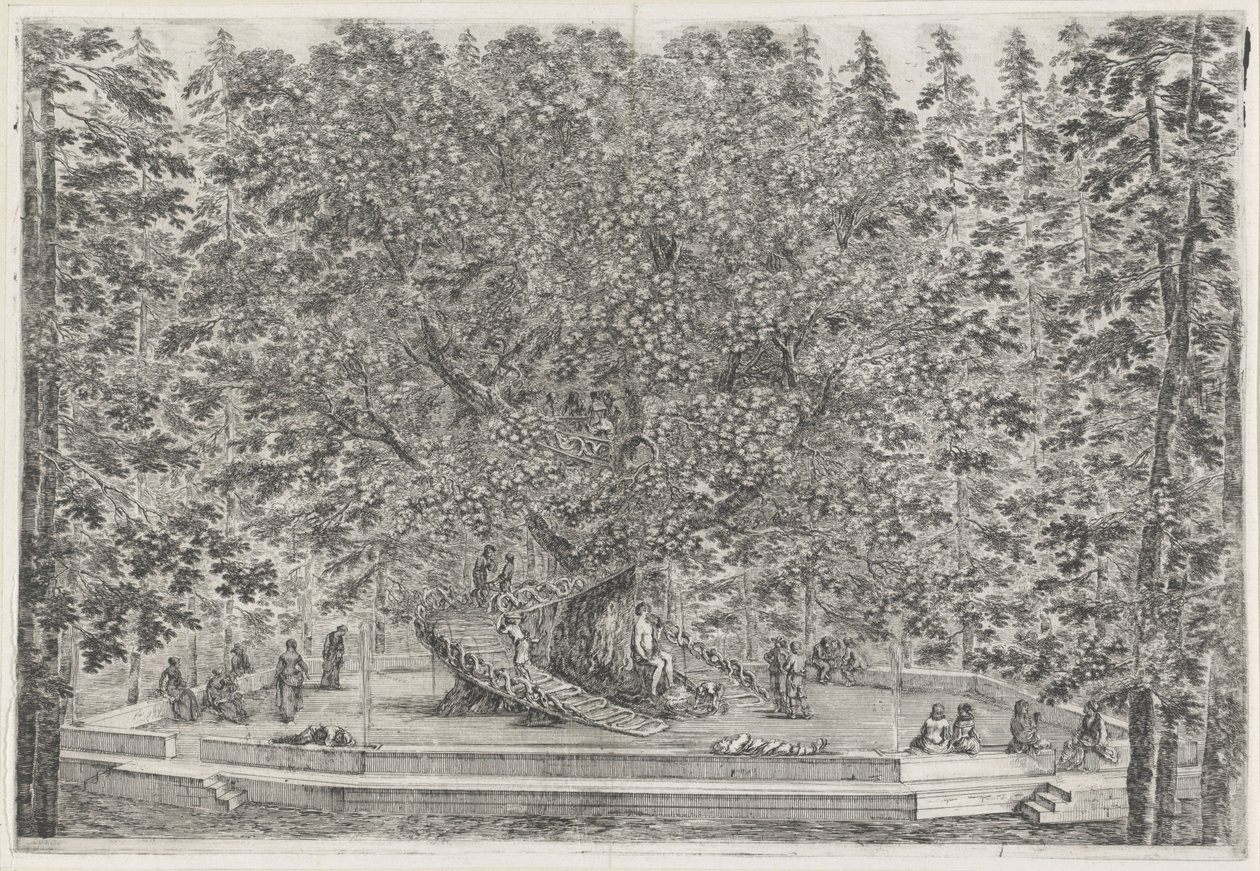 aHuikea puomi Villa Pratolinossa Villa Pratolino (sarjan nimi) Vues de la villa de Pratolino (sarjan nimi) tekijältä Stefano della Bella