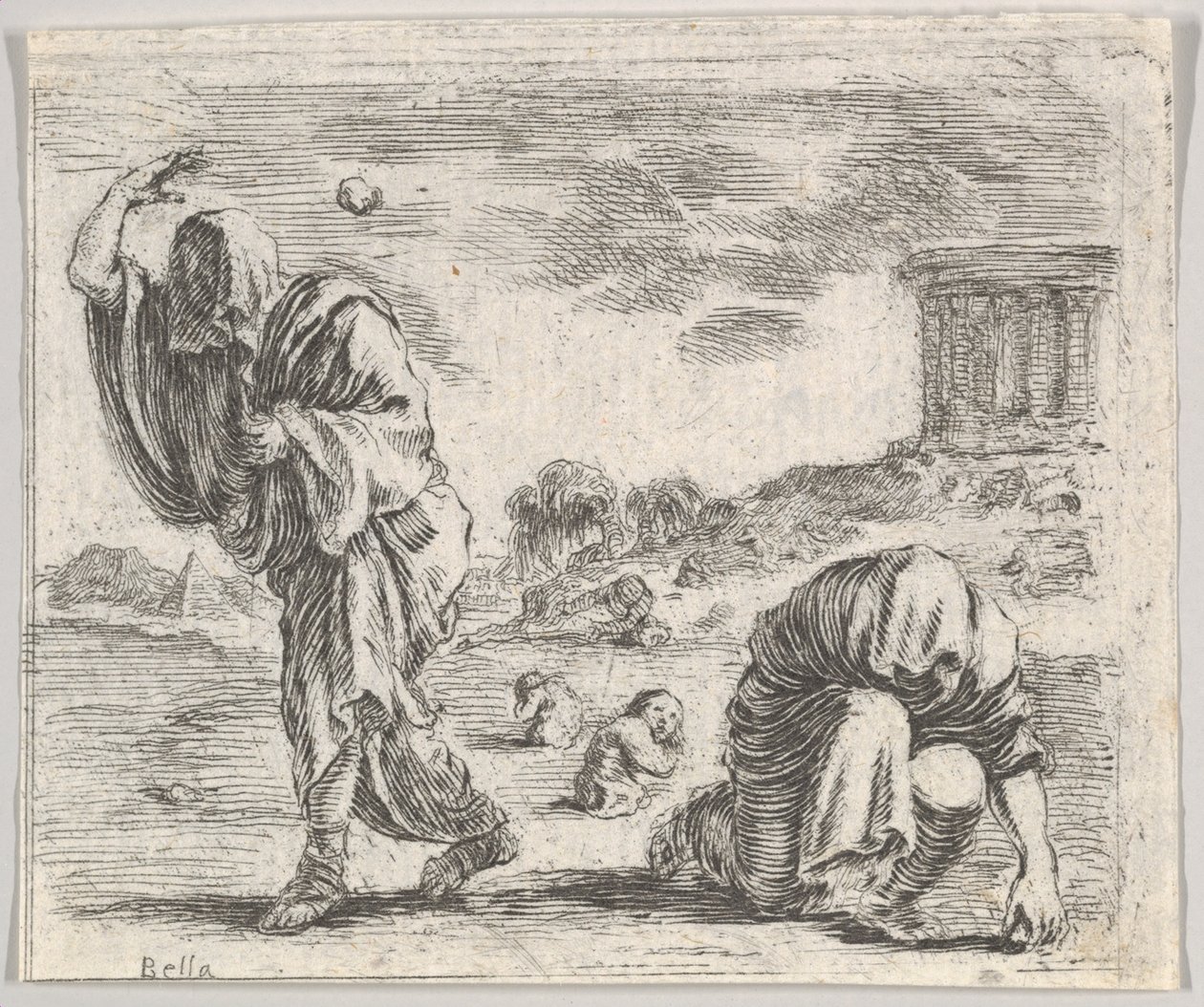 Deucalion ja Pyrrha, Game of Mythology Jeu de la Mythologie, 1644. tekijältä Stefano della Bella