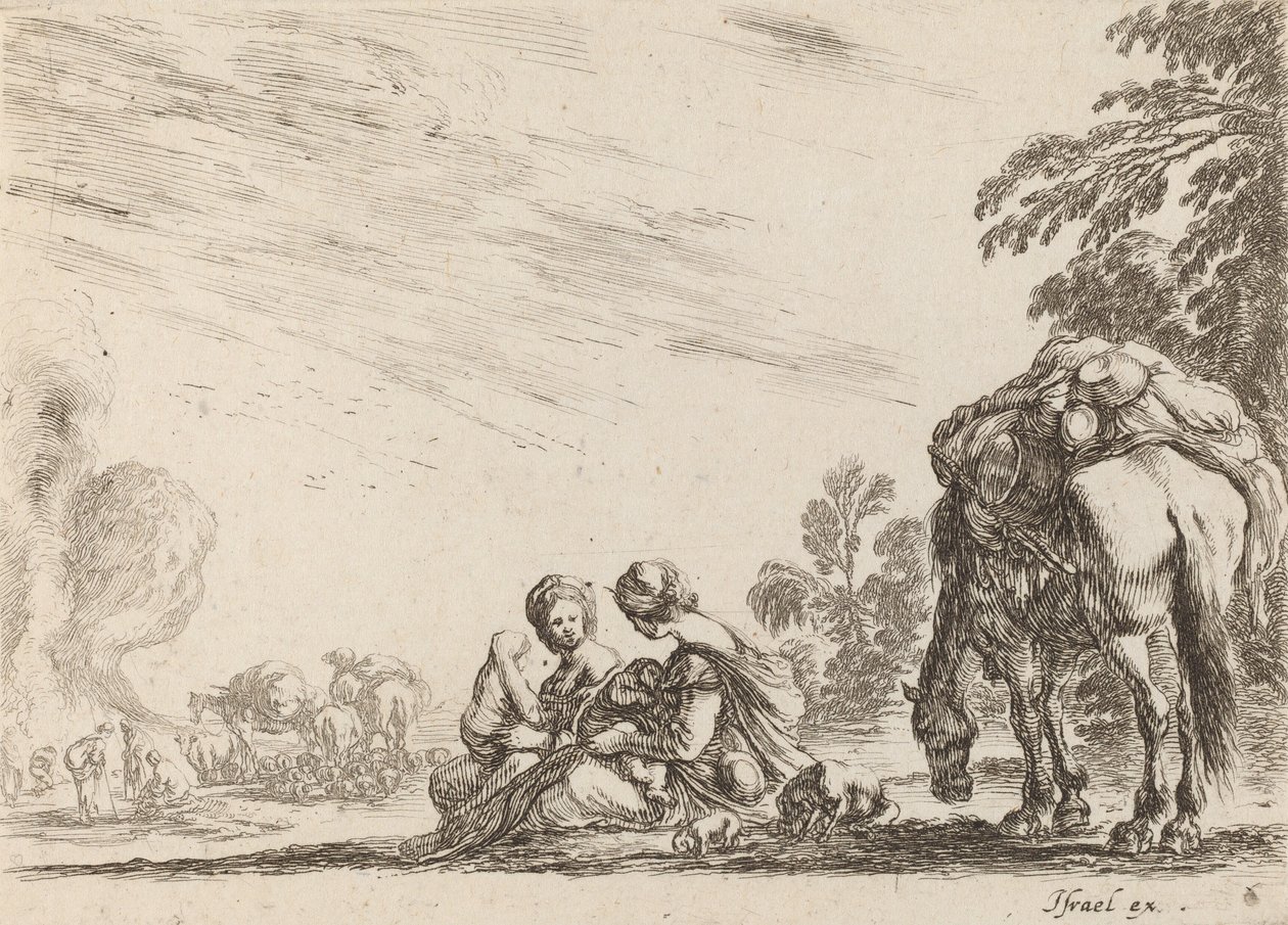 Mustalaiset levossa, 1642. tekijältä Stefano della Bella