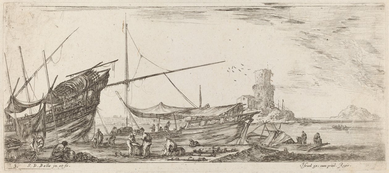 Harbour View, 1644. tekijältä Stefano della Bella