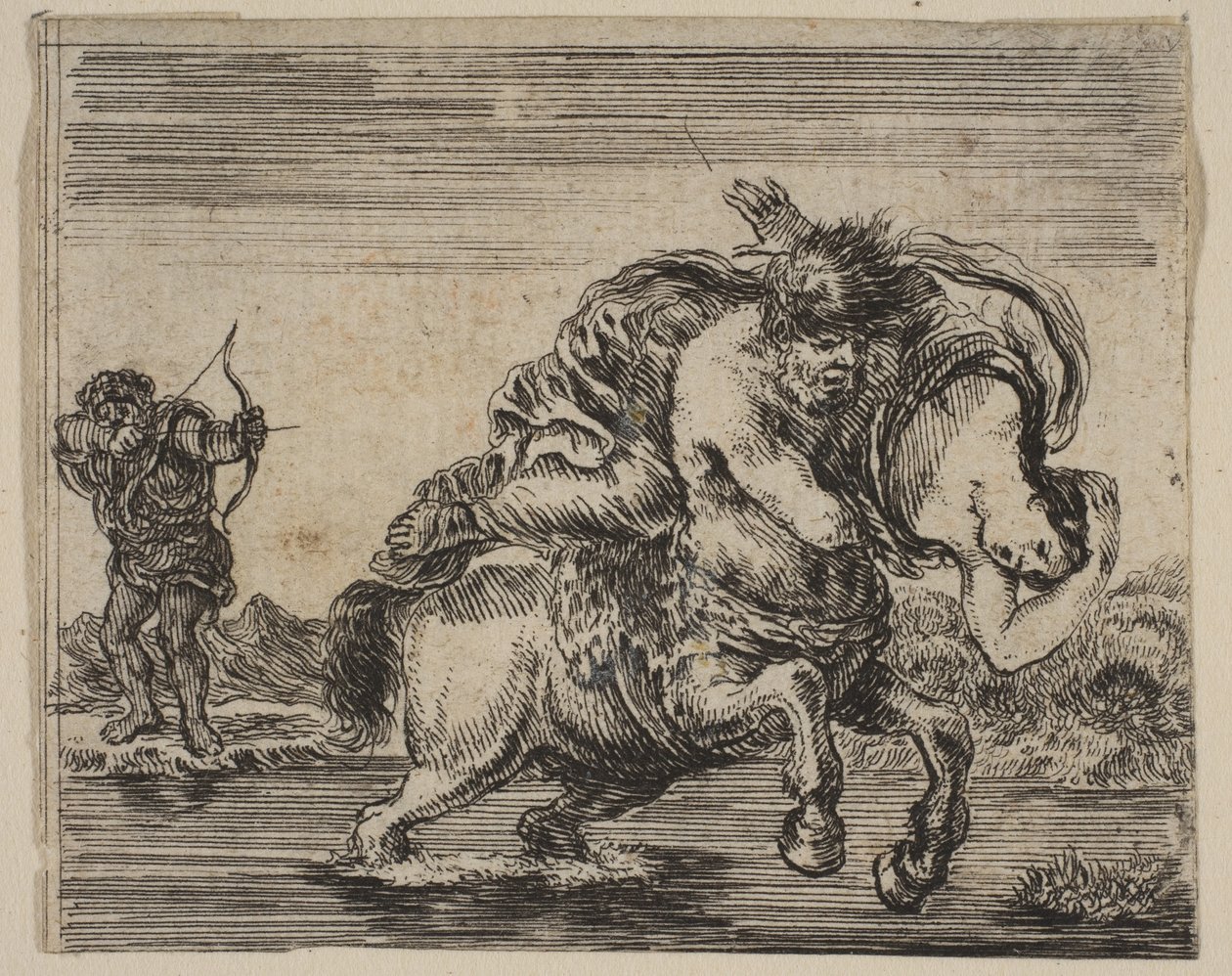 Hercules ja Deianira, Game of Mythology Jeu de la Mythologie, 1644. tekijältä Stefano della Bella
