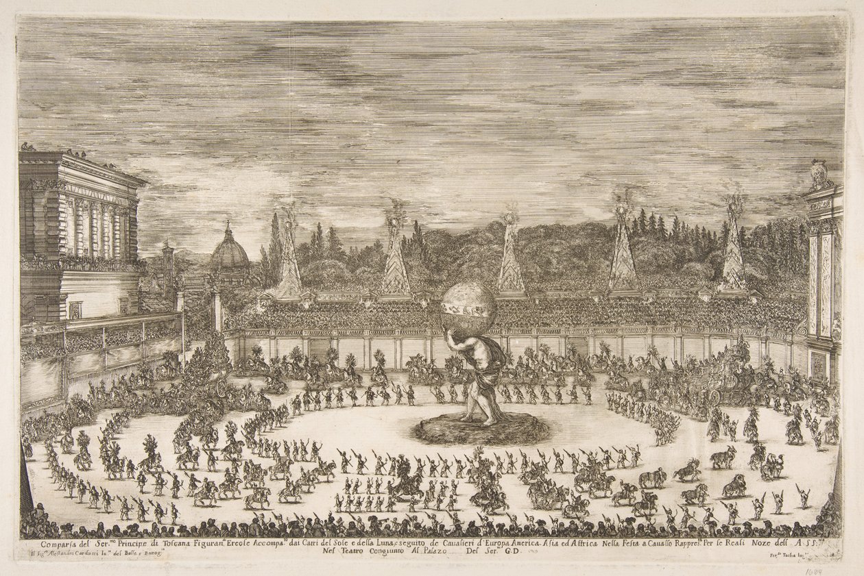 Juhliva maailma: Cosimo III de Medicin sisäänkäynti, 1661. tekijältä Stefano della Bella