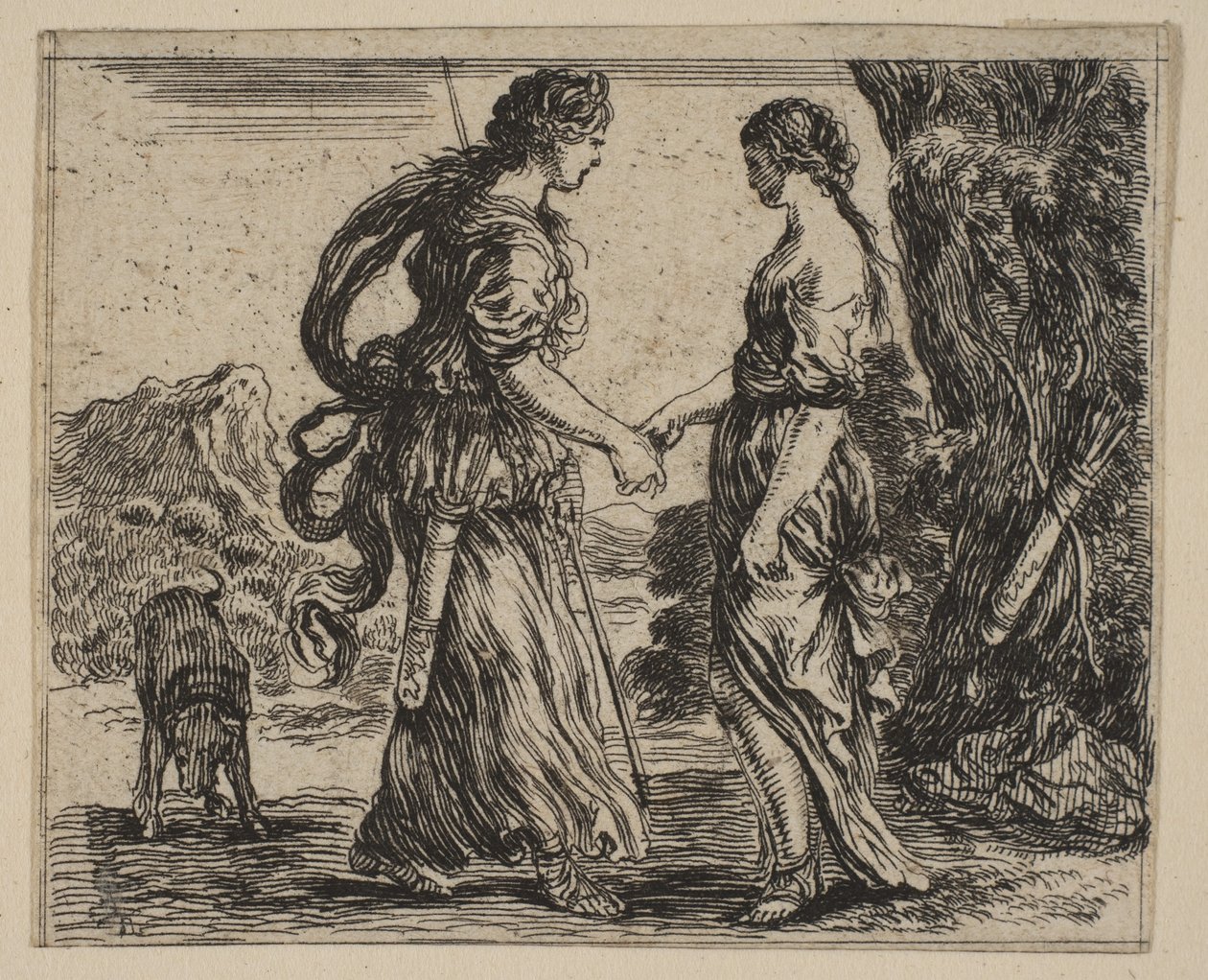 Jupiter ja Callisto, Game of Mythology Jeu de la Mythologie, 1644. tekijältä Stefano della Bella