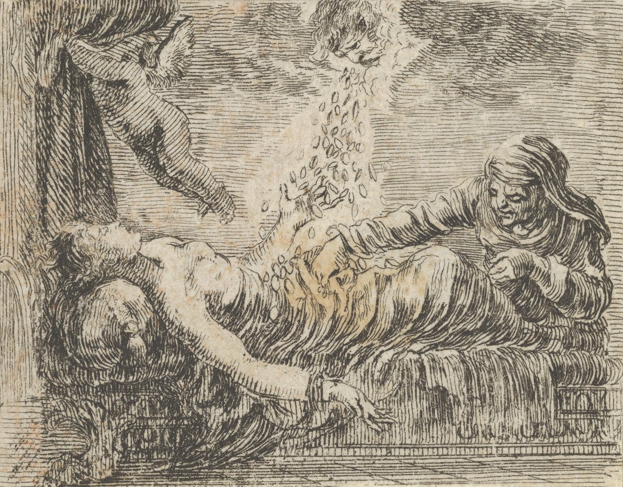 Jupiter ja Danaë, Game of Mythology Jeu de la Mythologie, 1644. tekijältä Stefano della Bella