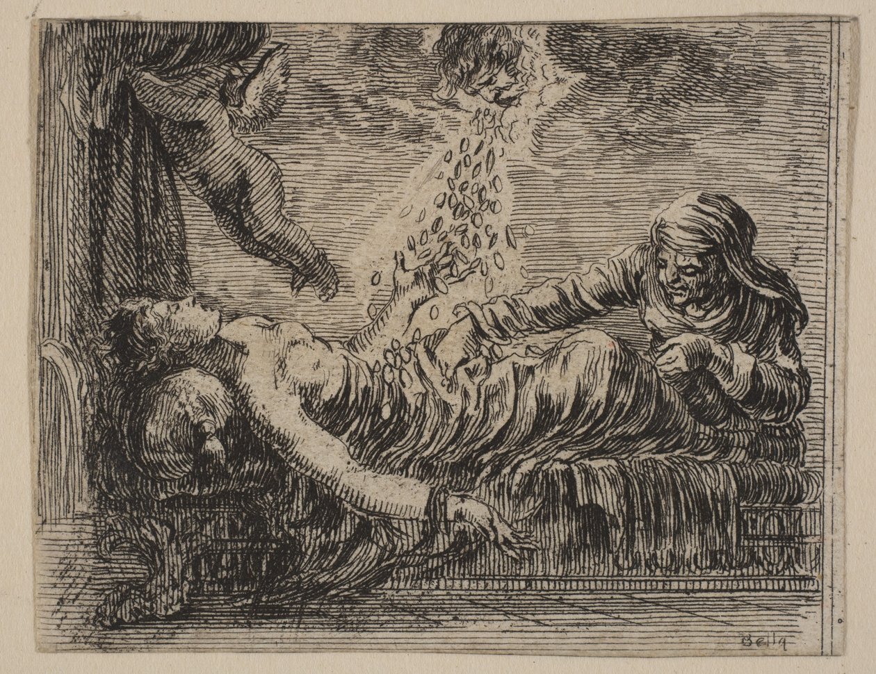 Jupiter ja Danäe, Game of Mythology Jeu de la Mythologie, 1644. tekijältä Stefano della Bella