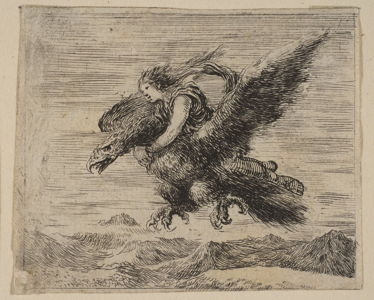 Jupiter ja Ganymedes, Game of Mythology Jeu de la Mythologie, 1644. tekijältä Stefano della Bella