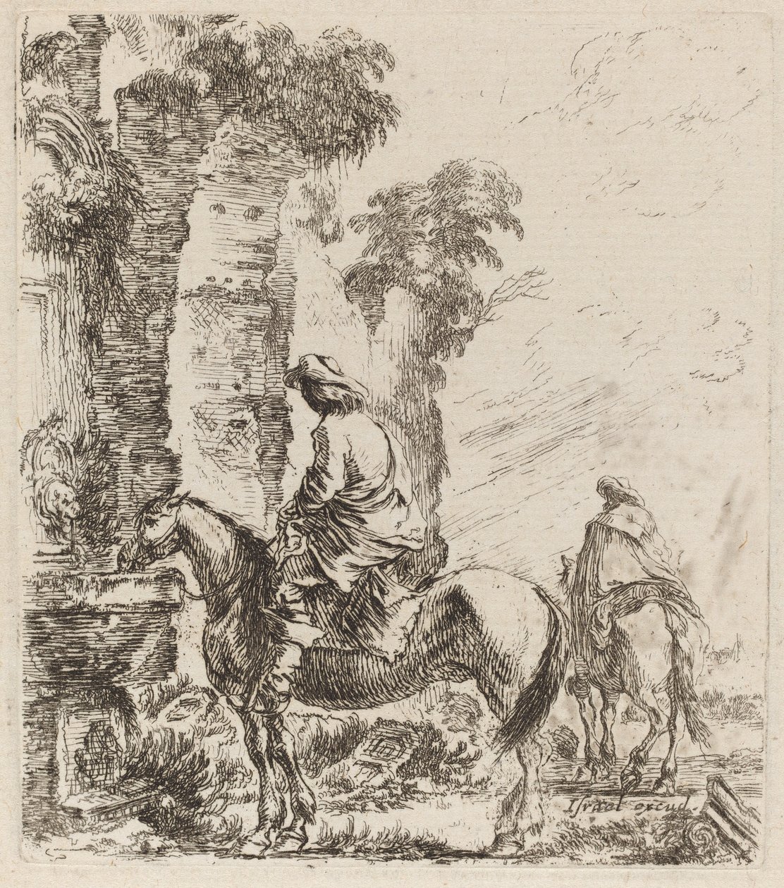 Maisema ratsumiesten kanssa, 1646. tekijältä Stefano della Bella