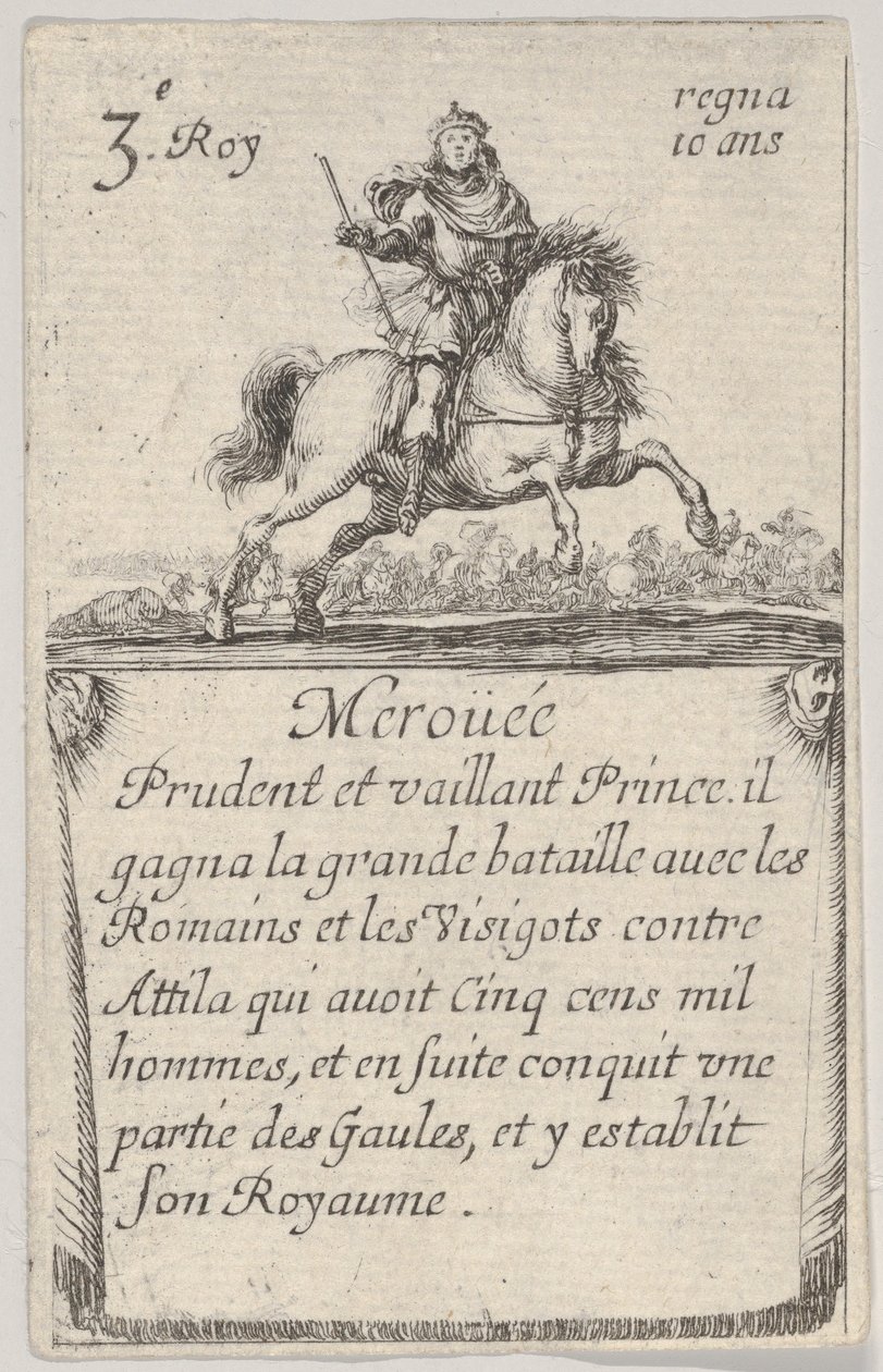 Meroüée Prudent et vaillant..., Game of the Kings of France Jeu des Rois de Fran..., 1644. tekijältä Stefano della Bella