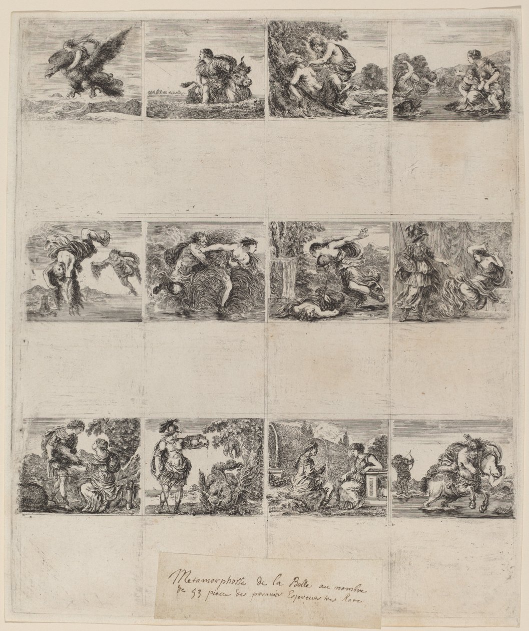 Mytologiset pelikortit, 1644. tekijältä Stefano della Bella