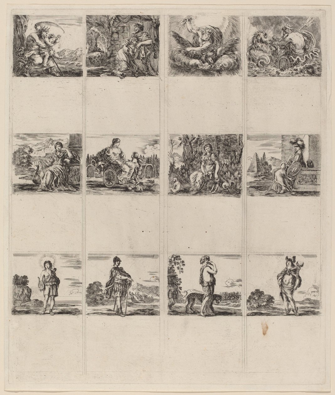 Mytologiset pelikortit, 1644. tekijältä Stefano della Bella