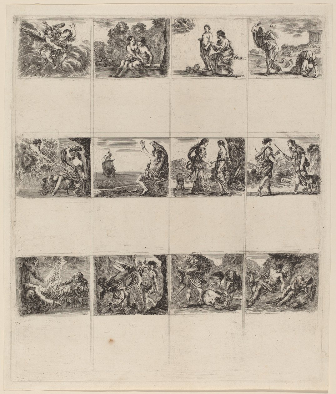 Mytologiset pelikortit, 1644. tekijältä Stefano della Bella