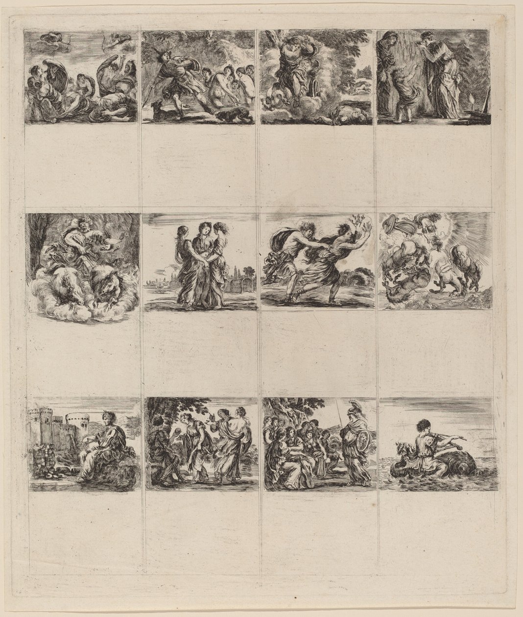 Mytologiset pelikortit, 1644. tekijältä Stefano della Bella