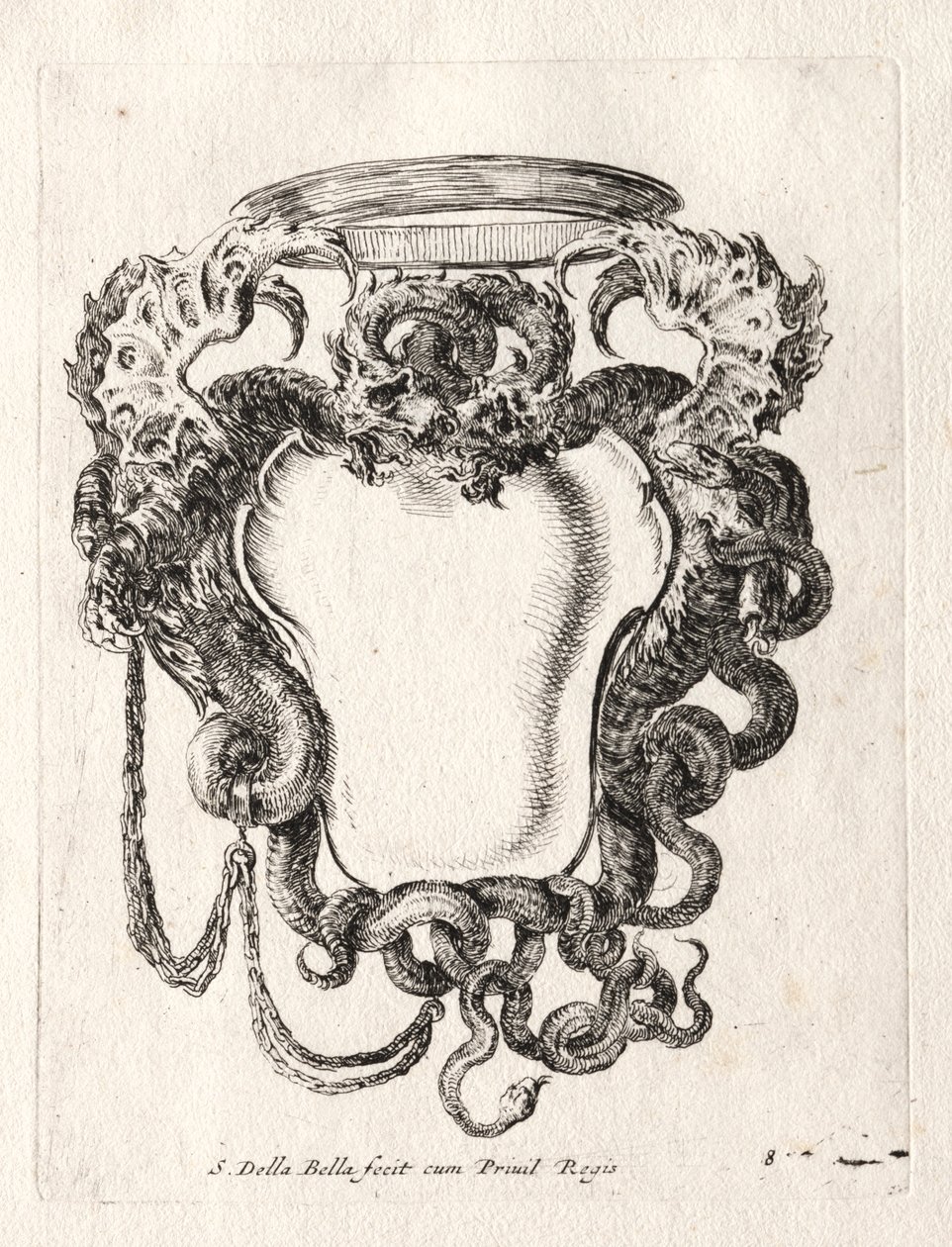 Uusi malli Cartouchelle, 1647. tekijältä Stefano della Bella