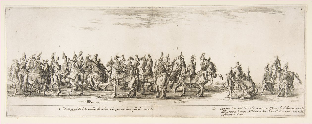 Osa Puolan lähetystön I ja K sisäänkäyntiä, 1633. tekijältä Stefano della Bella