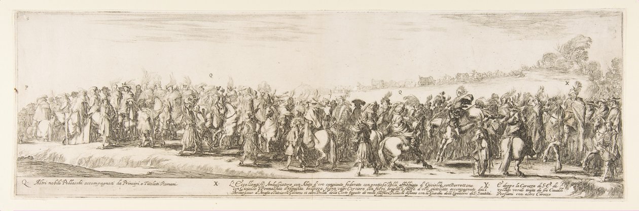 Osa Puolan lähetystön sisäänkäyntiä Q.X.Y., 1633. tekijältä Stefano della Bella