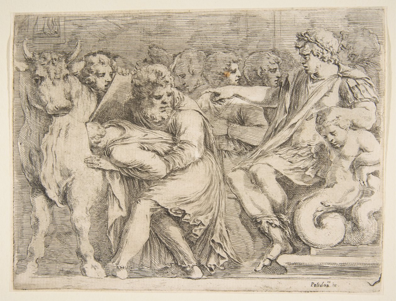 Phalaris, jolla on perillus heitetty pronssisonniin, 1600-luku. tekijältä Stefano della Bella