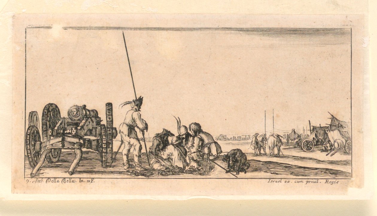 Levy 9, teoksesta "Designs for Some Troop Conduct, Cannons, and Attacks on Towns" tekijältä Stefano della Bella