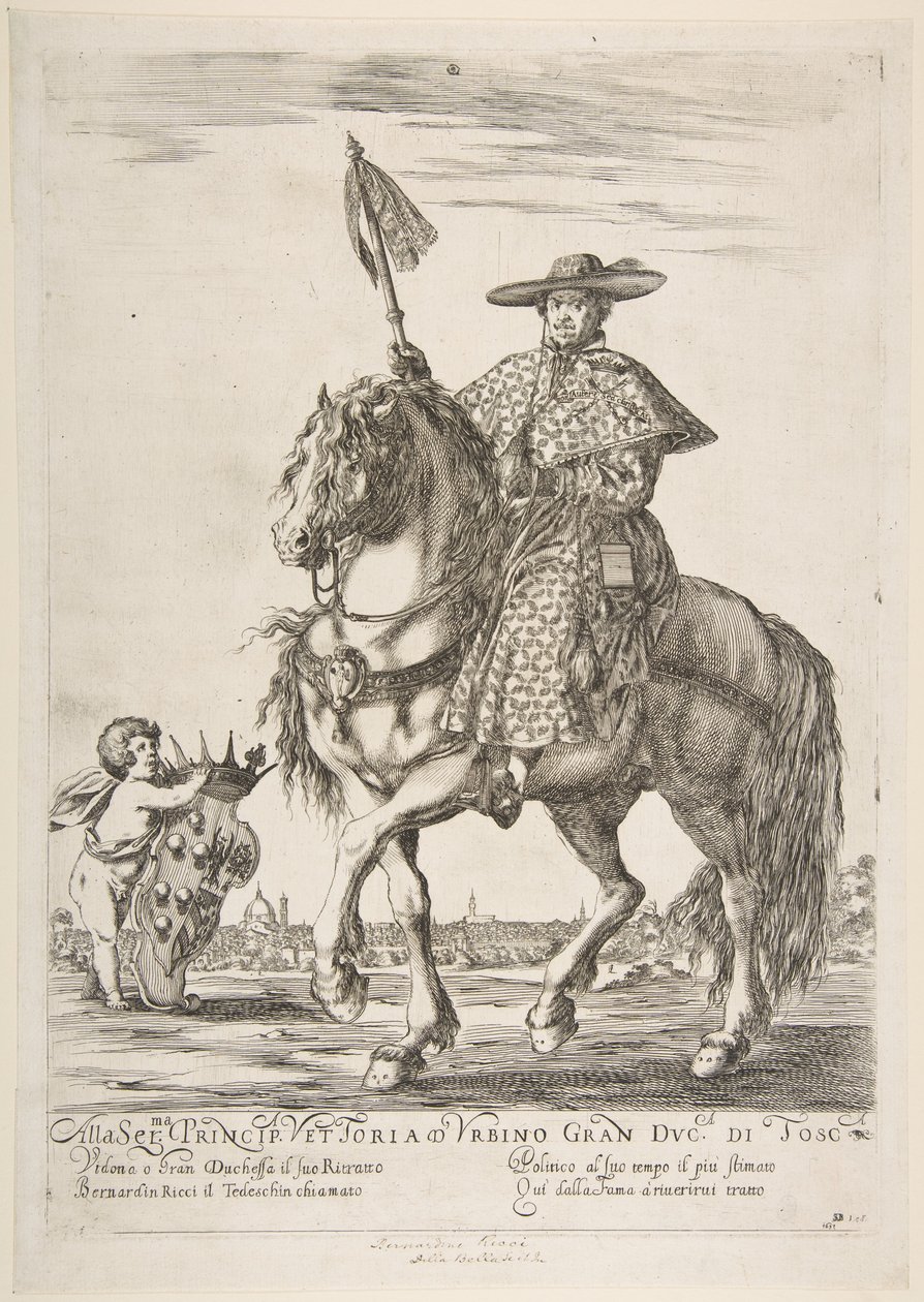 Bernardino Riccin muotokuva, 1637. tekijältä Stefano della Bella