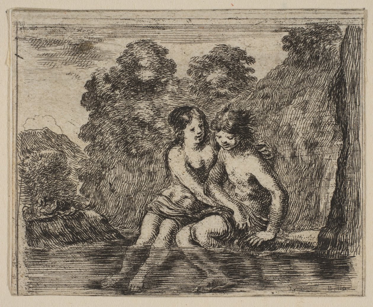 Salmacis ja Hermaphrodite, Game of Mythology Jeu de la Mythologie, 1644. tekijältä Stefano della Bella