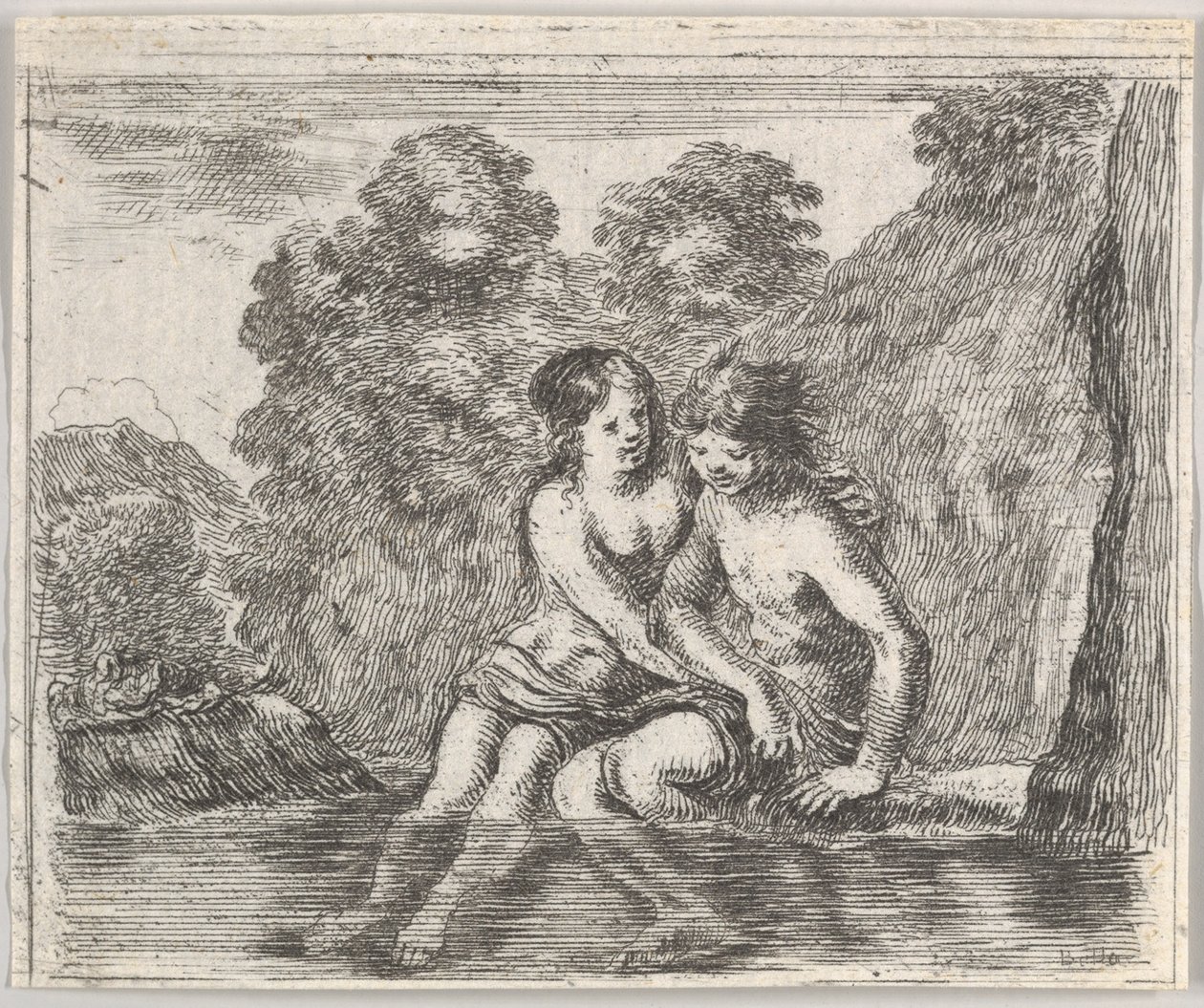 Salmacis ja Hermaphrodite, Game of Mythology Jeu de la Mythologie, 1644. tekijältä Stefano della Bella
