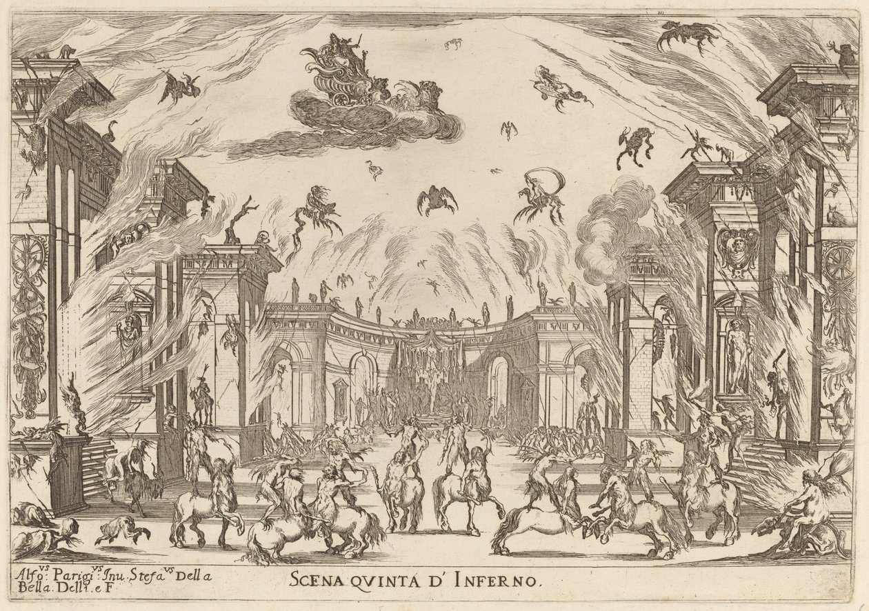 Helvetin viides kohtaus, 1637. tekijältä Stefano della Bella