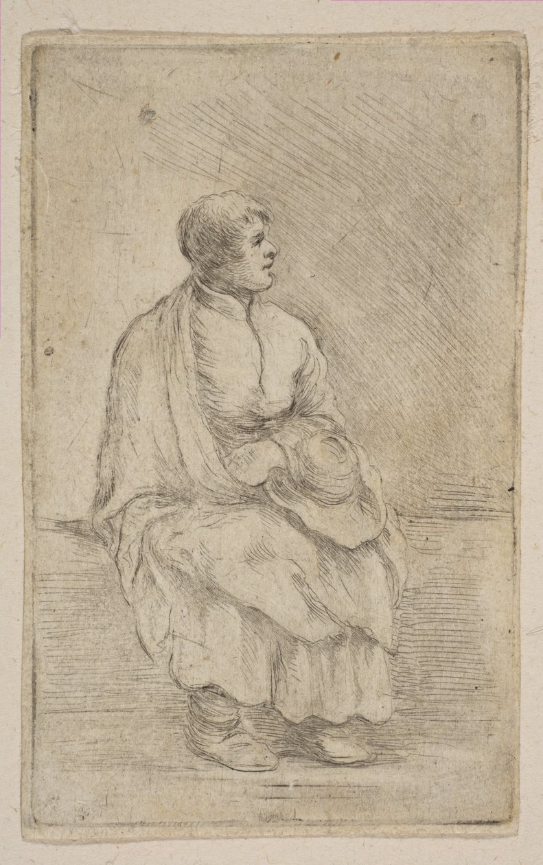 Istuva kirkollinen, n. 1662. tekijältä Stefano della Bella