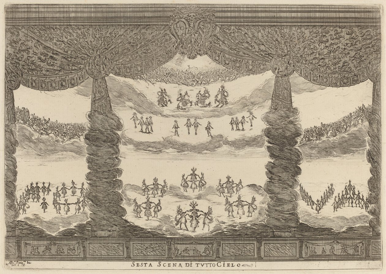 Tutto Cielon kuudes kohtaus, 1637. tekijältä Stefano della Bella