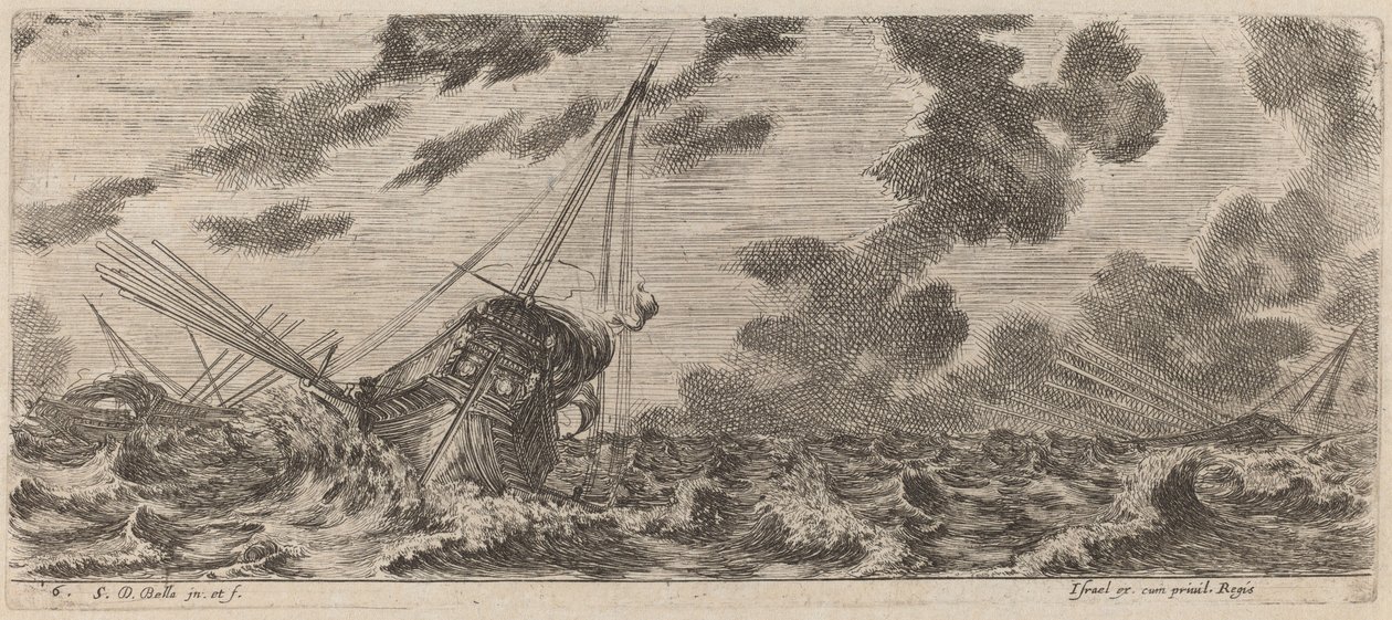 Laiva Tempestissä, 1644. tekijältä Stefano della Bella