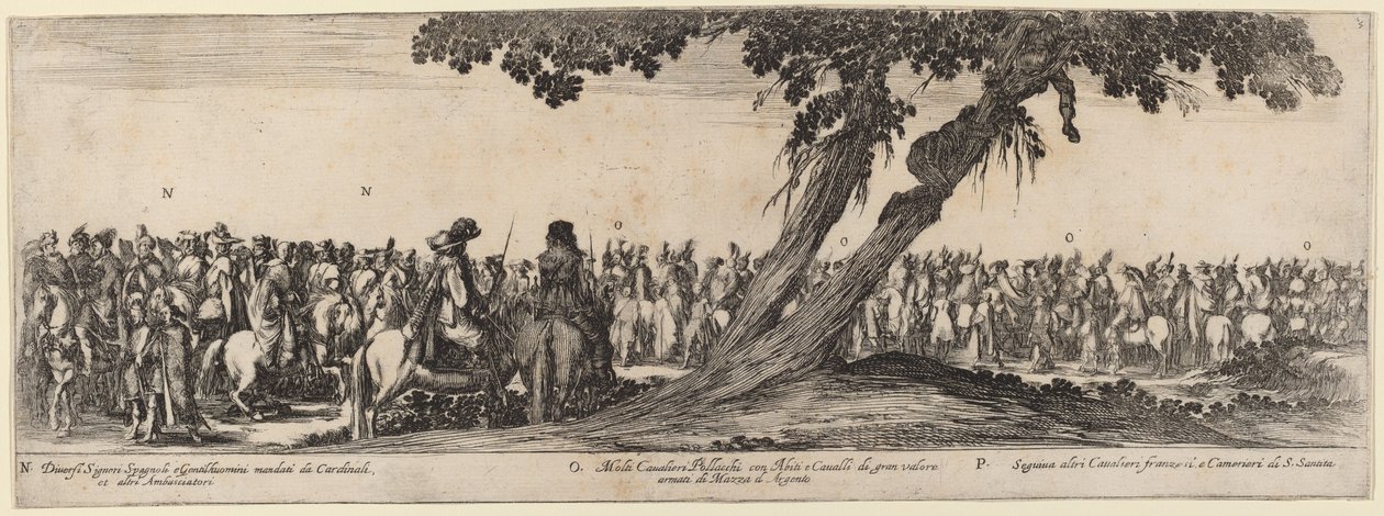 Espanjalaiset herrat, puolalaiset ja ranskalaiset ratsumiehet, 1633. tekijältä Stefano della Bella