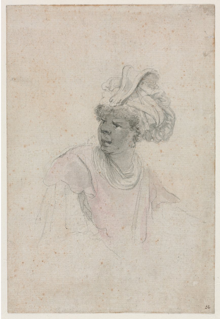 Tutkimus maurista, kasvot vasemmalle, n. 1657. tekijältä Stefano della Bella
