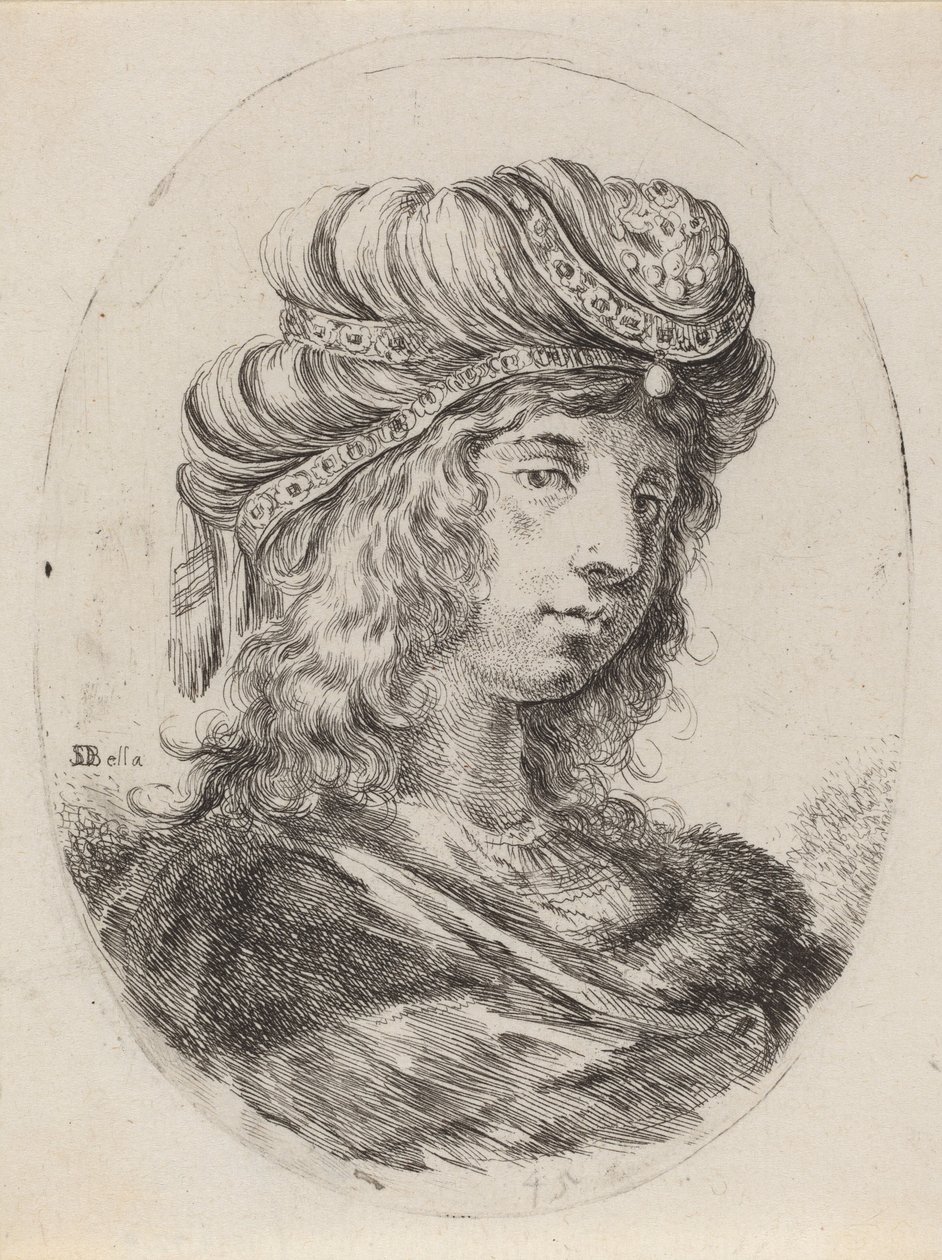 Sultaness nauhaturbaanissa, käännetty oikealle, 16491650. tekijältä Stefano della Bella