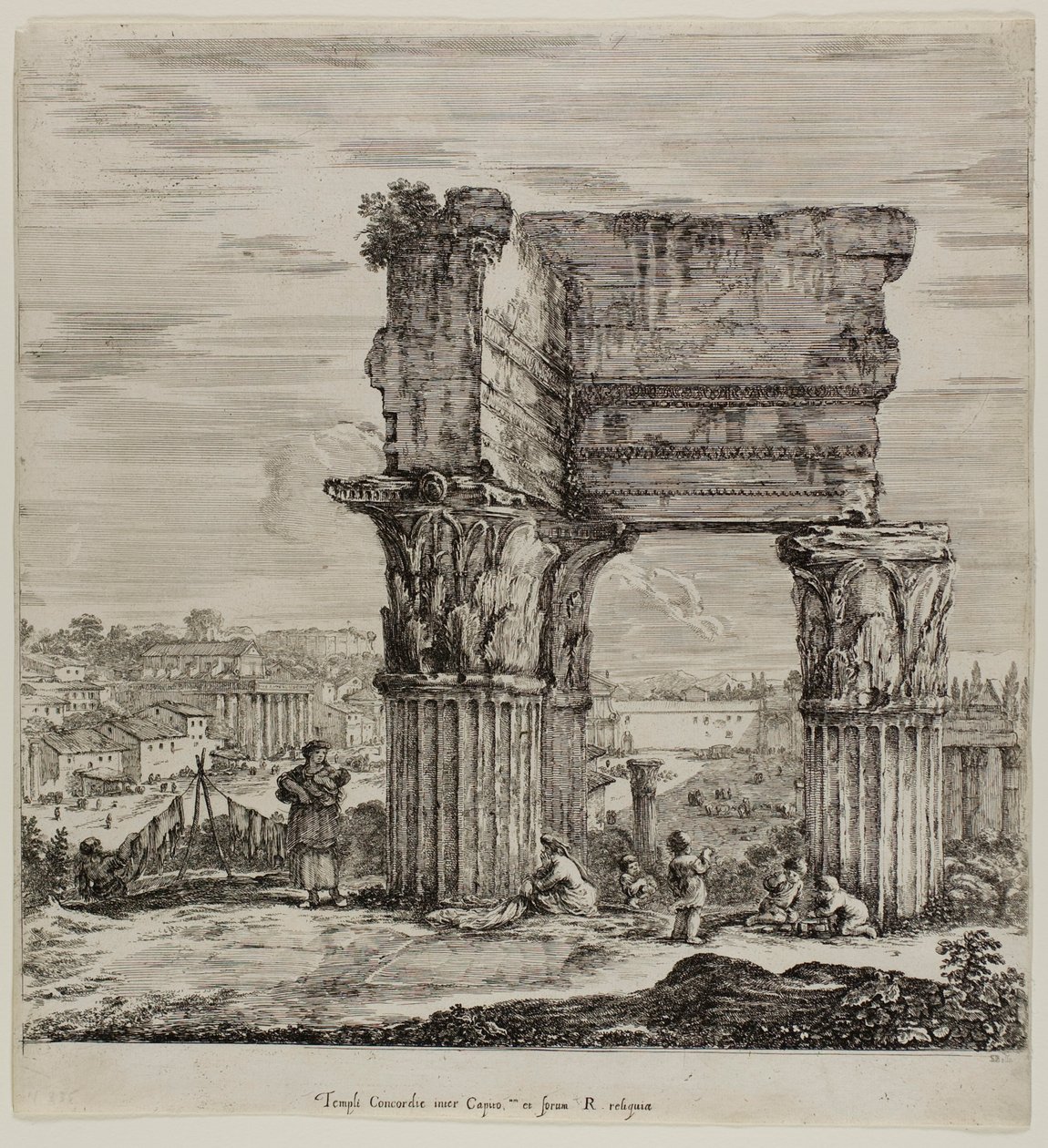 Concordian temppeli ja Forum Romanum tekijältä Stefano della Bella