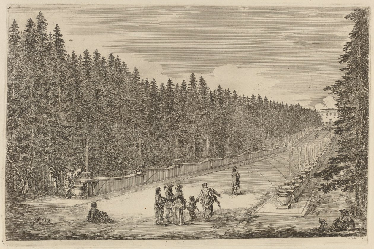 Avenue of Fountains, luultavasti 1653. tekijältä Stefano della Bella