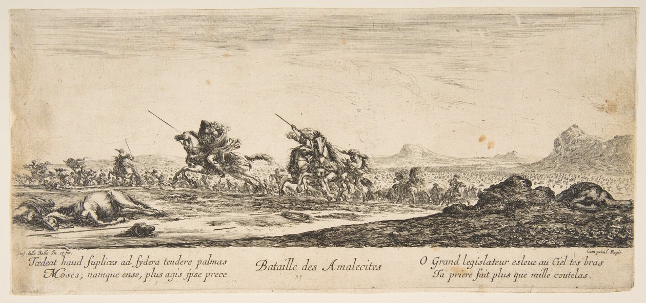 Amalekilaisten taistelu, n. 1645-52. tekijältä Stefano della Bella
