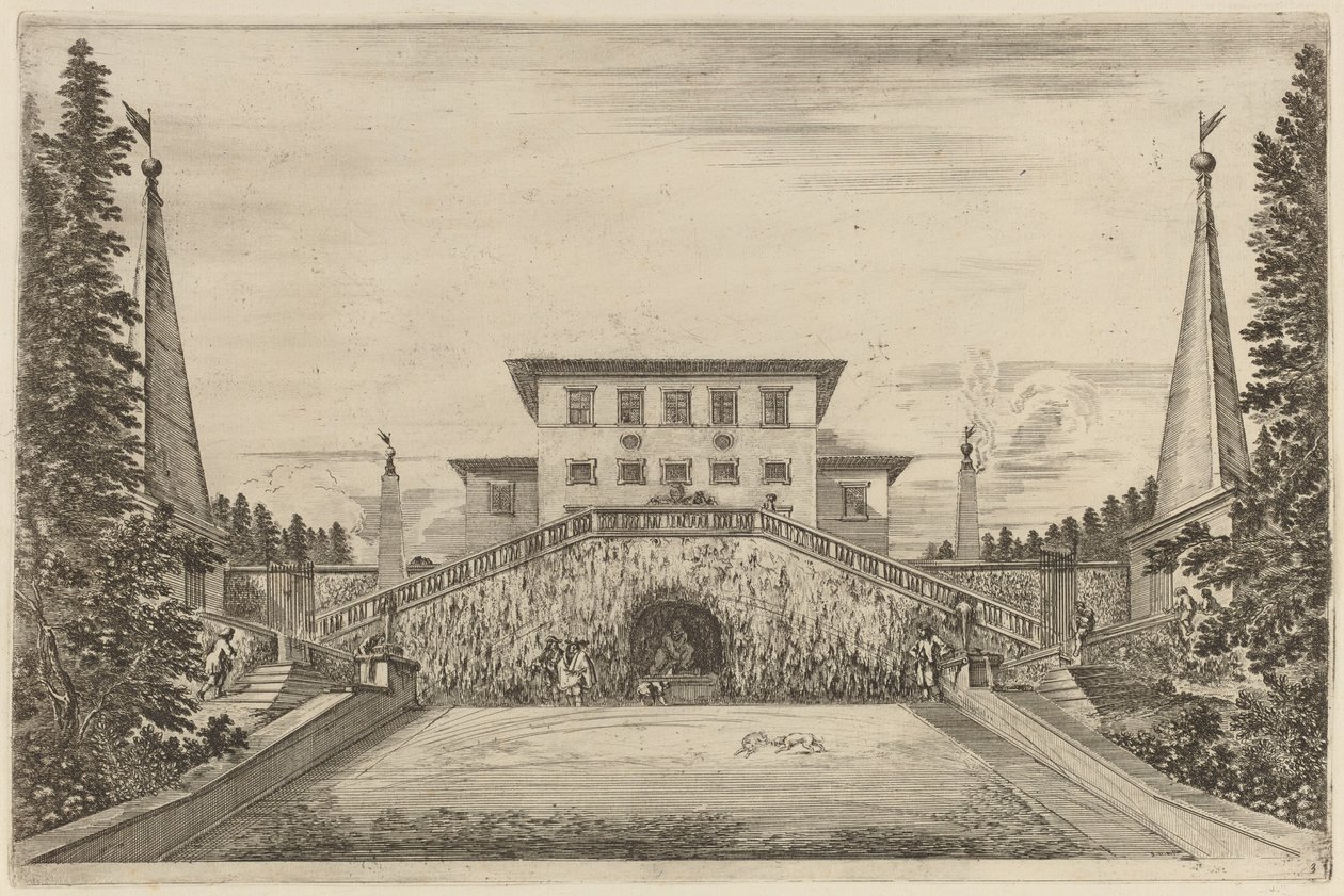 Suuri portaikko, luultavasti 1653. tekijältä Stefano della Bella