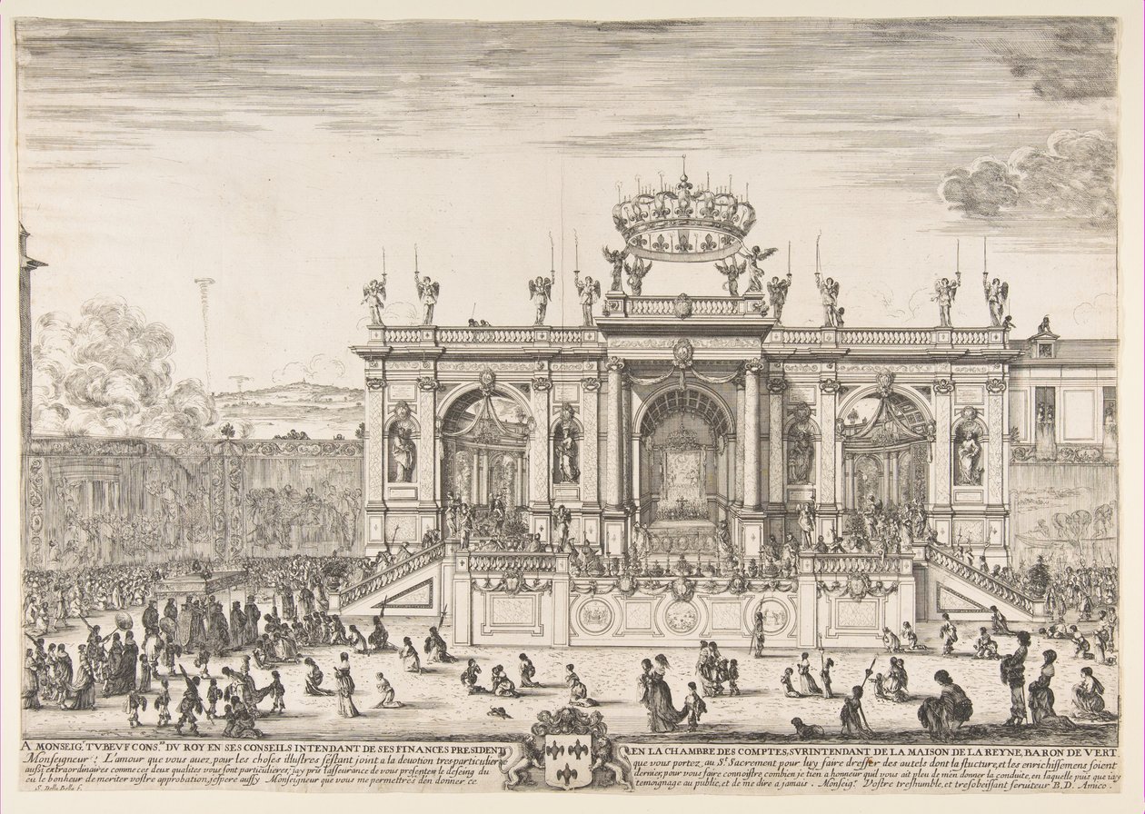 Pyhän sakramentin kulkue, n. 1648. tekijältä Stefano della Bella