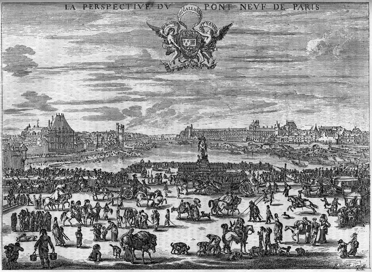 Pont Neuf de Parisin maa vuonna 1646 Dela Bellan kaiverruksen jälkeen. tekijältä Stefano della Bella