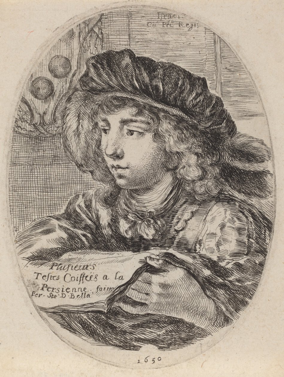 Otsikkosivu useille päille, jotka on peitetty Louvrella, 1650. tekijältä Stefano della Bella