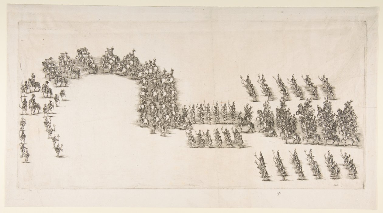 Soihtukulkue Modenan karusellissa, 1652. tekijältä Stefano della Bella