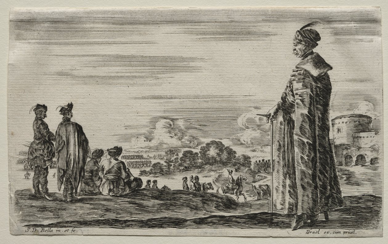 Erilaisia hahmoja ja maisemia: ryhmä puolalaisia herroja, 1649. tekijältä Stefano della Bella