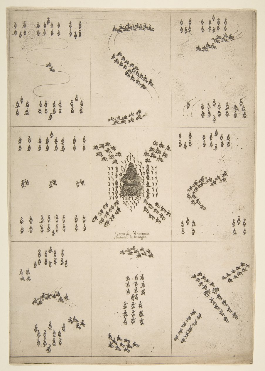 Erilaisia hevosbaletin hahmoja, 1652. tekijältä Stefano della Bella
