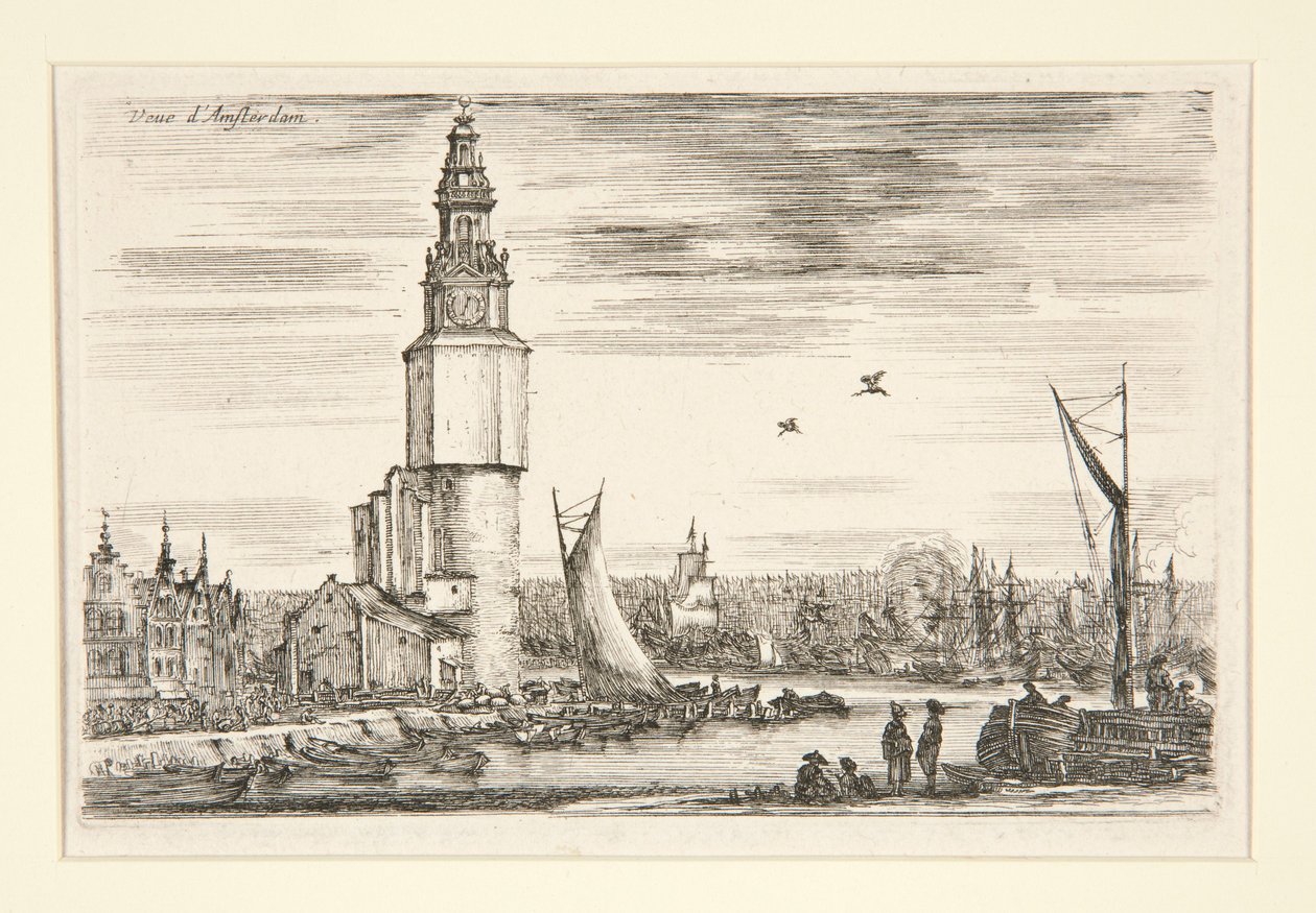 Näkymä Amsterdamista, sarjasta Näkymiä merisatamista tekijältä Stefano della Bella