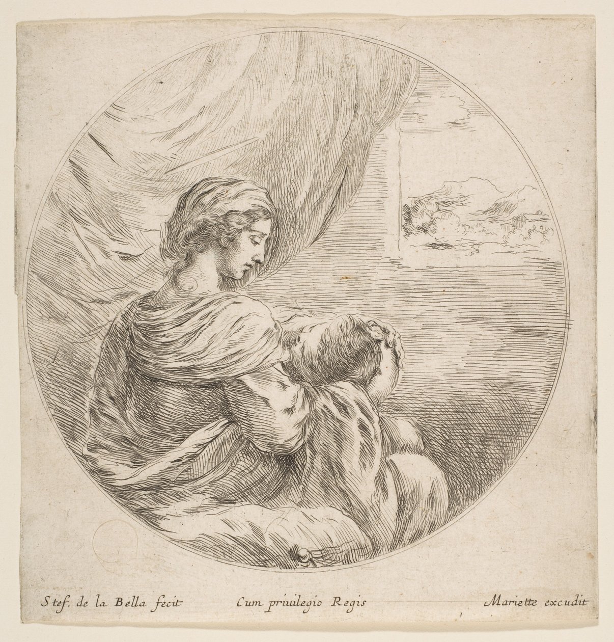 Virgin Nursing the Christ Child, n. 1641. tekijältä Stefano della Bella