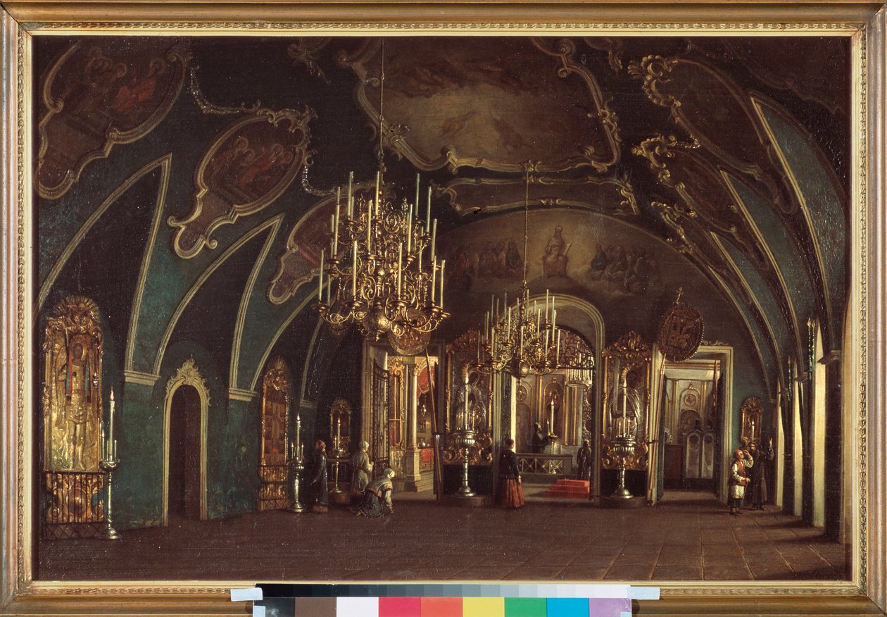 Tšudovin luostarin Pyhän Aleksiuksen kirkossa Moskovan Kremlissä - Stepan Mihailovich Shukhvostovin (1821-1908) maalaus öljy kankaalle tekijältä Stepan Mikhailovich Shukhvostov