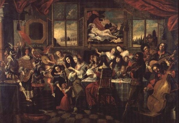 Tuhlaajapoika ja kurtisaanit, noin 1662. tekijältä Stephan Kessler