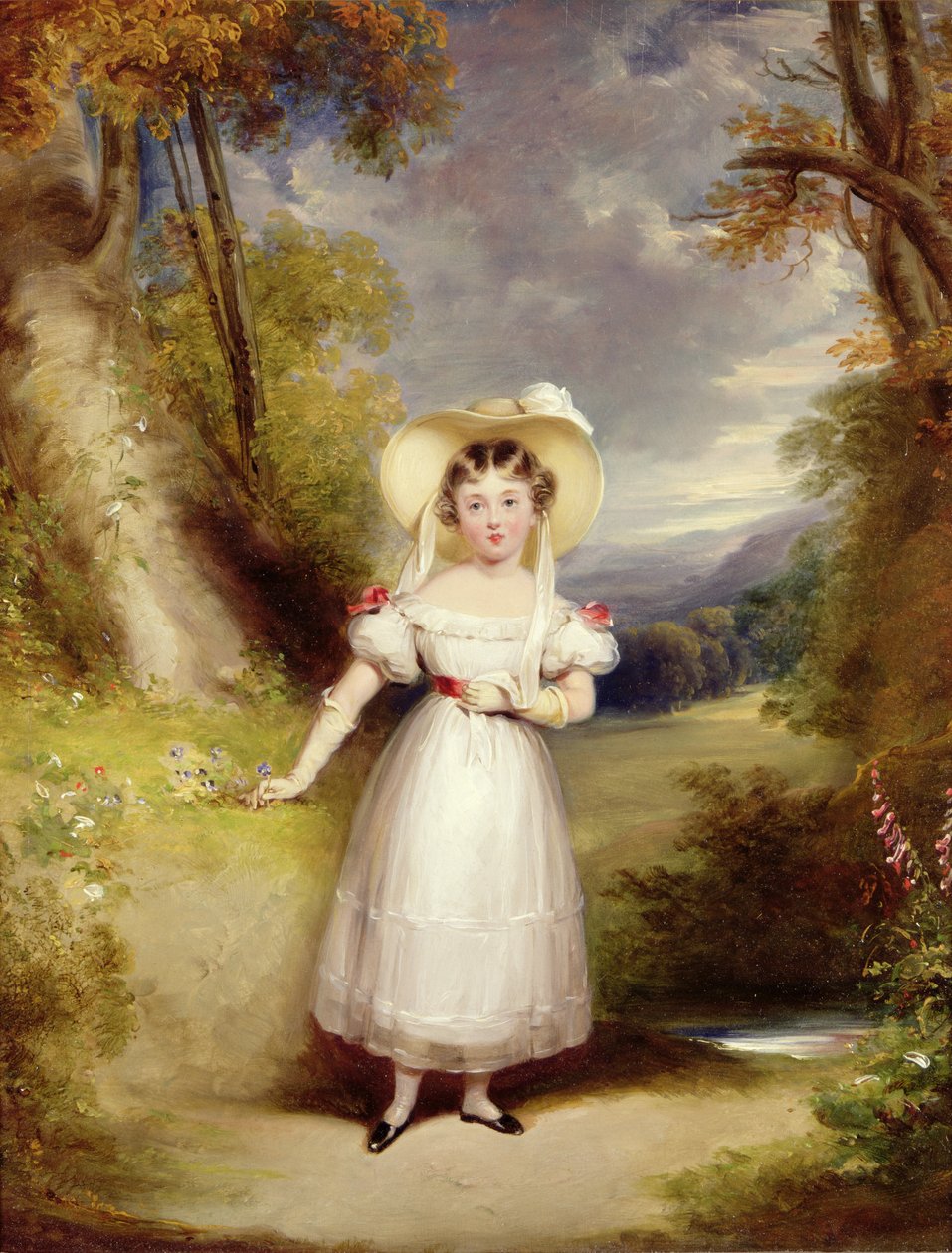 Prinsessa Victoria (myöhemmin kuningatar Victoria) yhdeksänvuotias, 1828 (paneeli) tekijältä Stephen Catterson Smith
