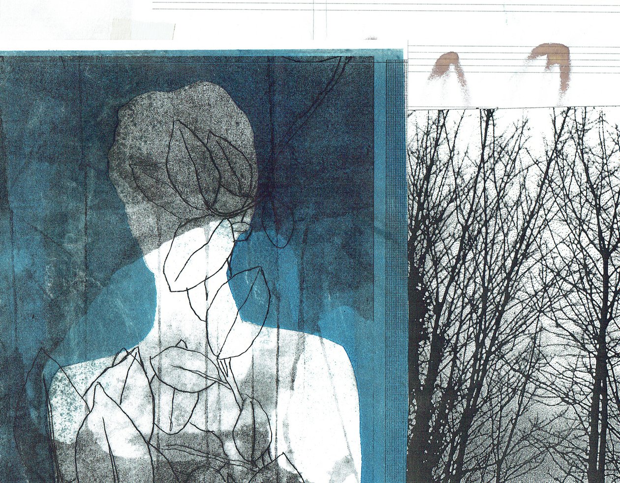 La Foret I, 2016 (monoprint  kollaasi) tekijältä Stephen Dow