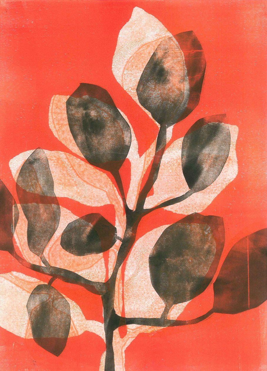 Kesäpuutarha III, 2015 (monoprintti paperille) tekijältä Stephen Dow